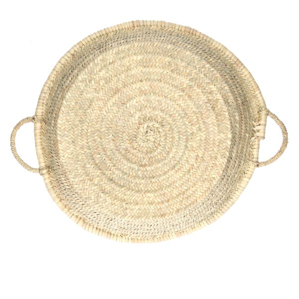 Plateau, feuille de palmier, 2 poignées, Ø 50 cm x 10 cm