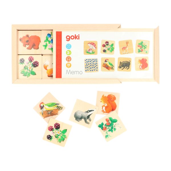 Wooden woodland memory game