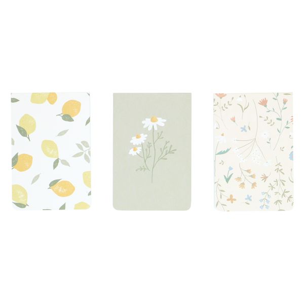 To do-blokje, citroen, margriet en veldbloemen, set van 3, 12 x 8 cm