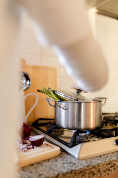 Kookpan met glazen deksel, 3-laags, rvs, Ø20 cm