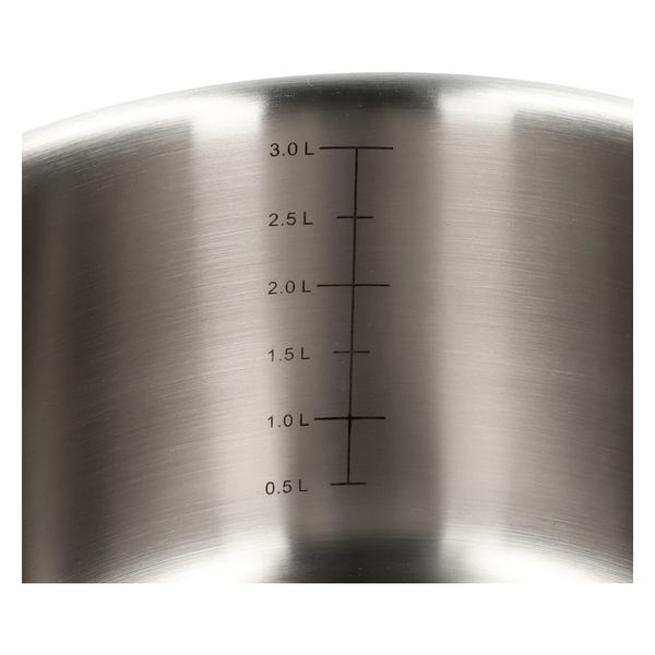 Kookpan met glazen deksel, 3-laags, rvs, Ø20 cm