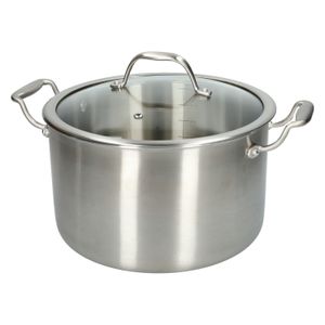 Kochtopf mit Glasdeckel, 3-lagig, rostfreier Stahl, Ø24 cm