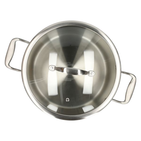 Kookpan met glazen deksel, 3-laags, rvs, Ø24 cm