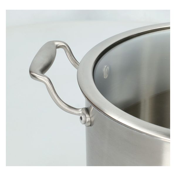 Kookpan met glazen deksel, 3-laags, rvs, Ø24 cm