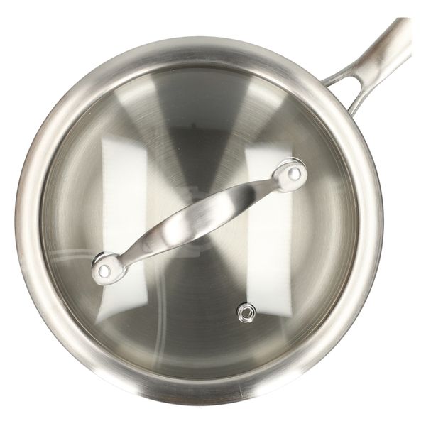 Stielkochtopf mit Glasdeckel, 3-lagig, rostfreier Stahl, 1,25l, Ø16 cm