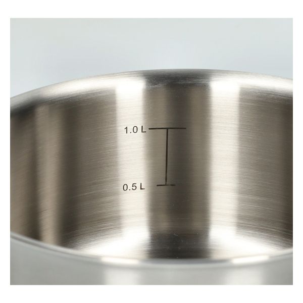 Stielkochtopf mit Glasdeckel, 3-lagig, rostfreier Stahl, 1,25l, Ø16 cm