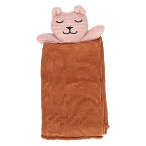 Knuffeldoekje, GOTS katoen, gebreid, beer