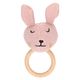 Doudou tête de lapin, anneau en bois, coton GOTS Doudou tête de lapin, anneau en bois, coton GOTS