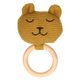 Knuffelkopje aan houten ring, GOTS katoen, beer
