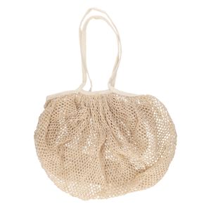 Sac filet de pêche, jute et coton, naturel, 40 x 35 cm