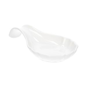 Ladle holder, porcelain, scalloped rim Ladle holder, porcelain, scalloped rim