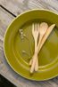Plate, enmal, olive green with light-green rim, Ø26 CM