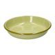 Soup plate, enamel, light green with olive green rim, Ø22 CM