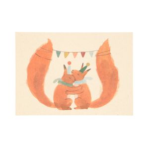 Card, partying squirrels