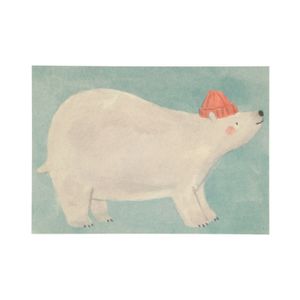 Carte, ours polaire avec bonnet Carte, ours polaire avec bonnet
