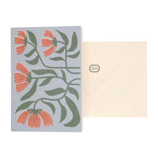 Kaart met envelop, cosmea Kaart met envelop, cosmea