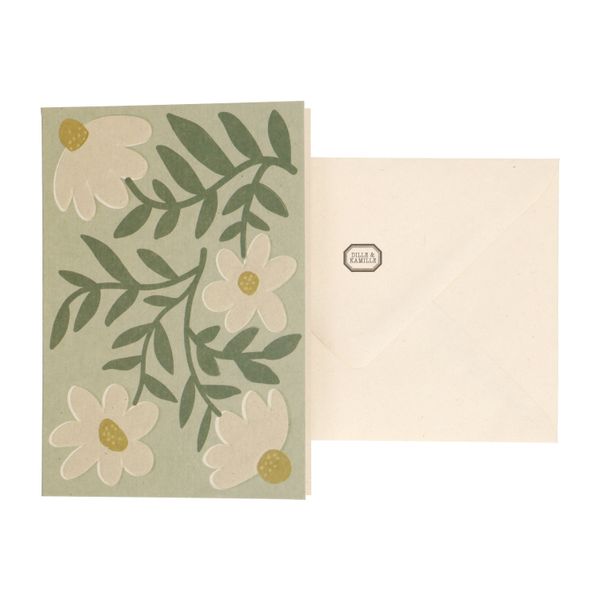 Carte et enveloppe, pâquerettes Carte et enveloppe, pâquerettes