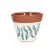 Flowerpot, terracotta, blue leaf silhouette, Ø 17 cm