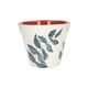 Flowerpot, terracotta, blue leaf silhouette, Ø 19 cm