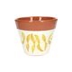 Pot de fleurs, terre cuite, silhouette de feuille jaune, Ø 17 cm Pot de fleurs, terre cuite, silhouette de feuille jaune, Ø 17 cm