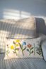 Kissen mit Blumen, Baumwolle, 30 x 50 cm, offwhite