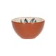 Bowl, terracotta, blue leaf, 9.5 x 5 cm