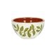 Bowl, terracotta, green leaf, 9.5 X 5 cm