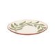 Bord, terracotta, groen blad, 17 cm