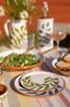 Assiette, terre cuite, feuille verte, Ø 17 cm