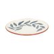 Bord, terracotta, blauw blad, 21 cm