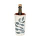 Wine chiller, terracotta, blue leaf, 12 x 22 cm