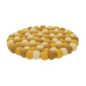 Dessous de plat, feutrine, jaune, 21 cm