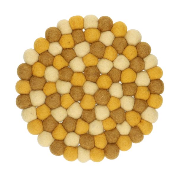 Onderzetter, vilt, geel, 21 cm Onderzetter, vilt, geel, 21 cm