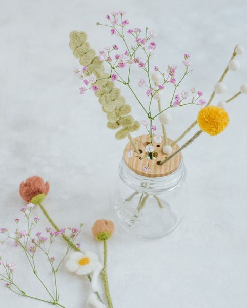 Bloemverdeler, rubberhout, Ø6,5 cm