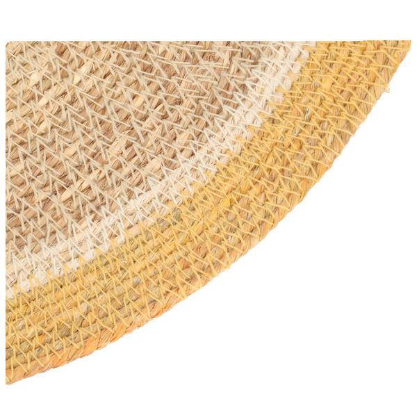 Placemat, seagrass, yellow edge, Ø38 cm