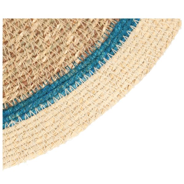 Placemat, seagrass, blue edge, Ø38 cm