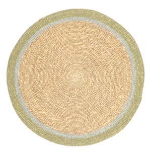 Placemat, seagrass, green edge, Ø38 cm