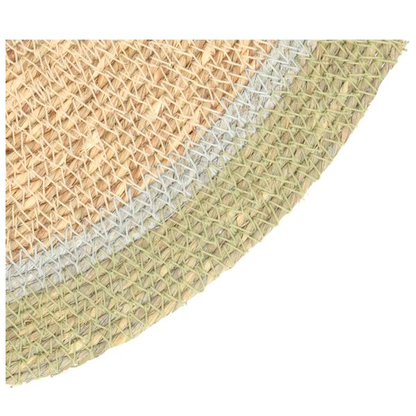 Placemat, seagrass, green edge, Ø38 cm