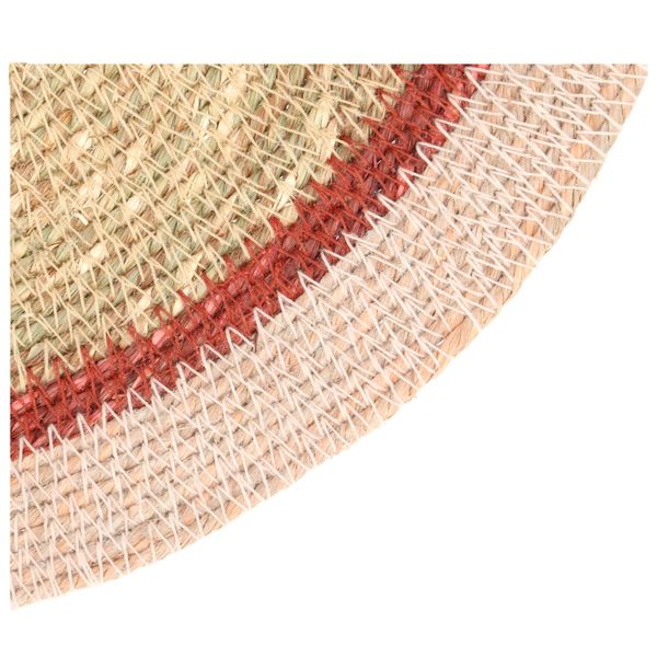 Placemat, seagrass, pink edge, Ø38 cm