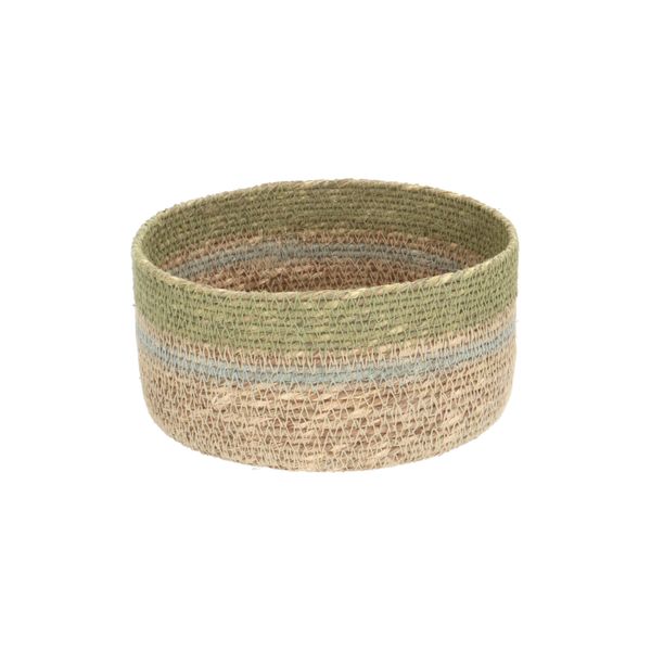 Basket, seagrass, green, Ø15 cm
