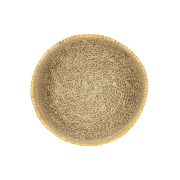 Basket, seagrass, yellow, Ø15 cm