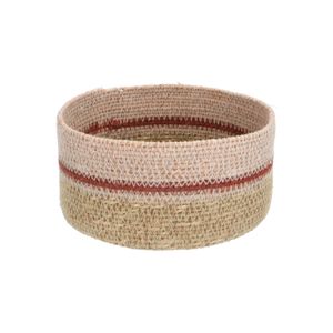 Basket, seagrass, pink, Ø16 cm