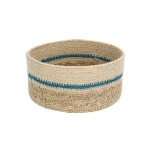 Basket, seagrass, blue, Ø16 cm