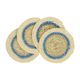 Onderzetter naturel, zeegras, blauwe rand, set van 4 Onderzetter naturel, zeegras, blauwe rand, set van 4