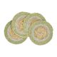 Coaster, seagrass, green rim, 4