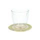 Coaster, seagrass, green rim, 4