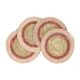 Coaster, seagrass, green rim, 4