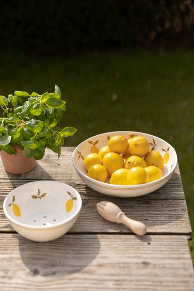 Drip tray for fruit, earthenware, lemons, Ø18 cm
