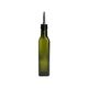 Bouteille à huile/vinaigre, verre vert, carré, 250 ml