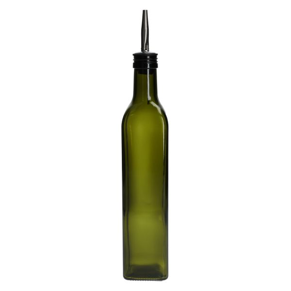 Bouteille à huile/vinaigre, verre vert, 500 ml